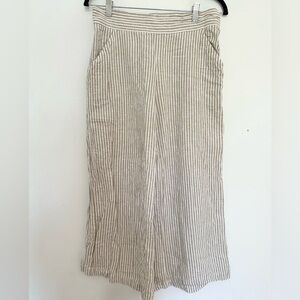 Max Studio linen blend elastic waist wide leg pants medium beach lightweight